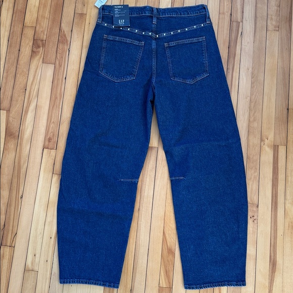 NWT GAP High Rise Studded Barrel Jeans - Picture 4 of 8